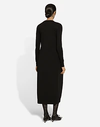 Long stretch viscose knit cardigan with DG logo