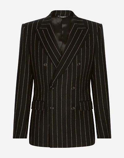 Double-breasted jacket pinstripe stretch wool