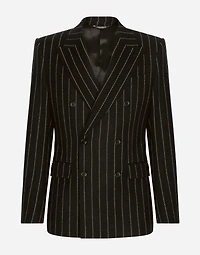 Double-breasted jacket pinstripe stretch wool