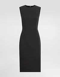 Woolen calf-length sheath dress