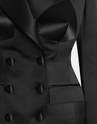 Double-breasted duchess jacket with conical cups