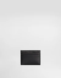 Calfskin card holder with raised logo