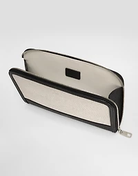Salt&pepper calfskin atene clutch bag