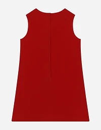 Sleeveless cady dress with DG patch