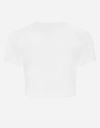Cropped jersey T-shirt with DG logo