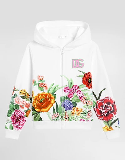 Hoodie with floral print
