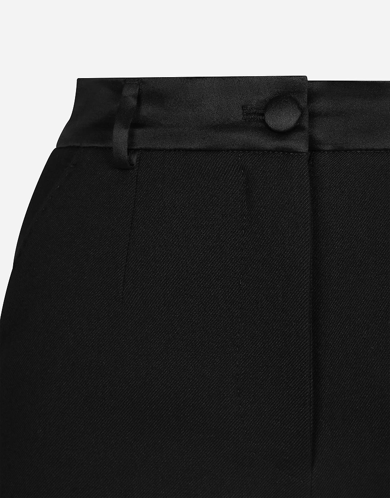 Stretch wool high-waisted tuxedo panties