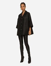 Short floral jacquard cape
