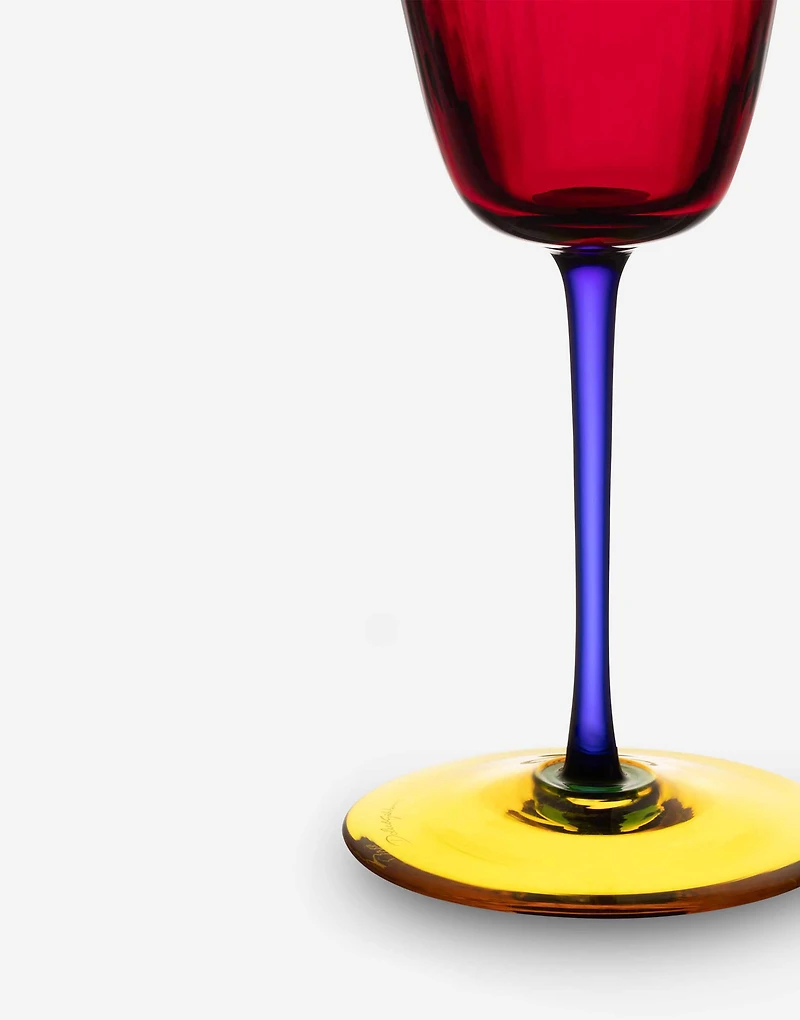 Hand-Blown Murano White Wine Glass