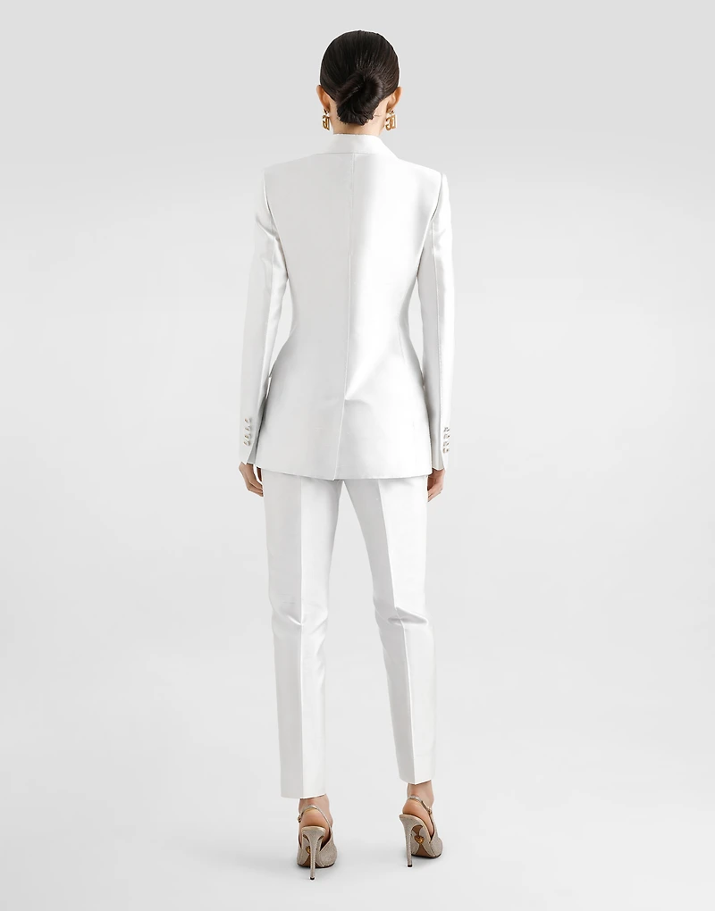 Double-breasted jacket silk