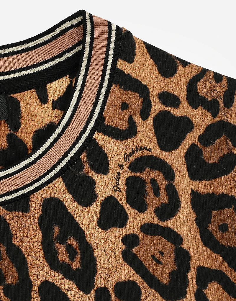 Short-sleeved leopard-print Crespo T-shirt