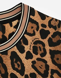Short-sleeved leopard-print Crespo T-shirt
