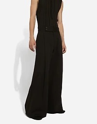 Tailored cotton pants with darts