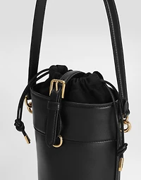 Capri bucket bag in canvas and leather