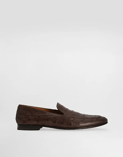 Ostrich leather slippers