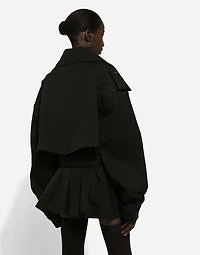 Double-breasted jacket with cotton belt