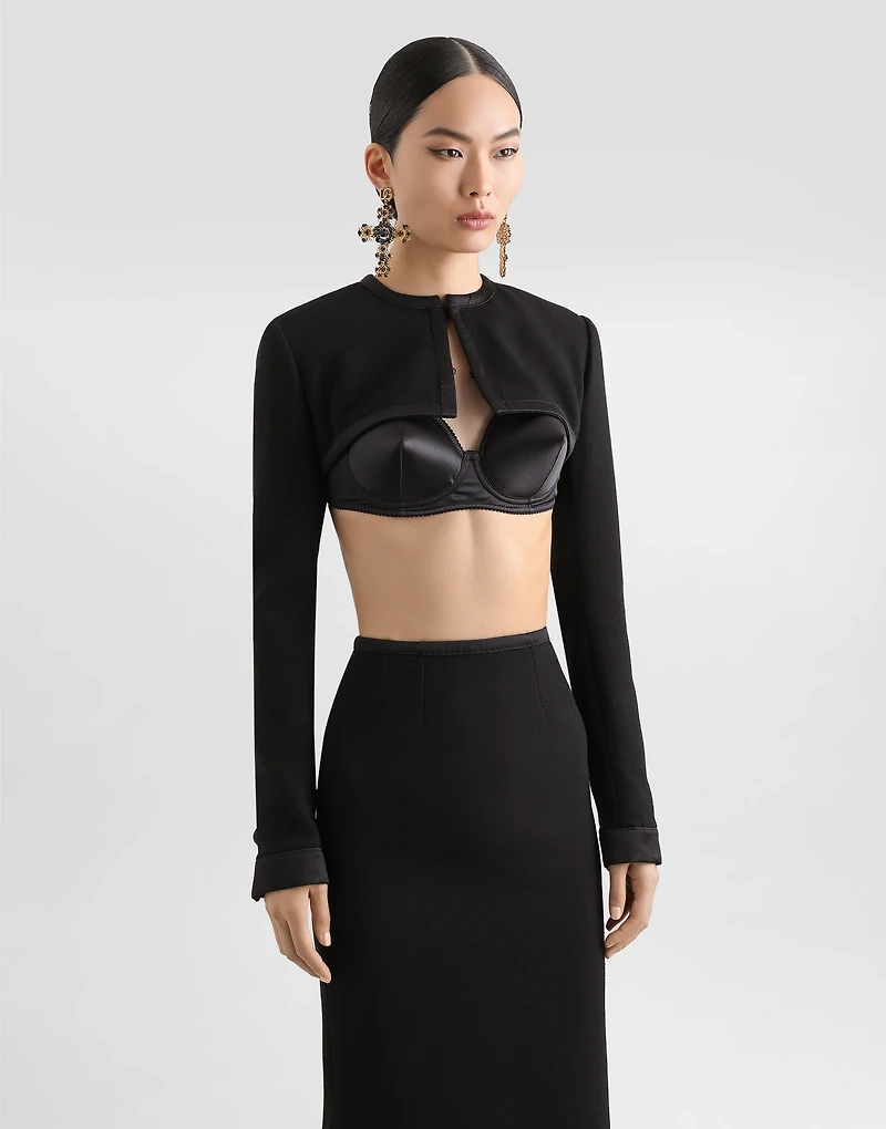 Wool crepe shrug