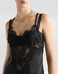 Satin and lace slip