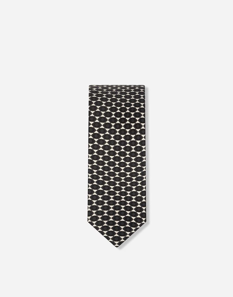 6-cm printed silk blade tie