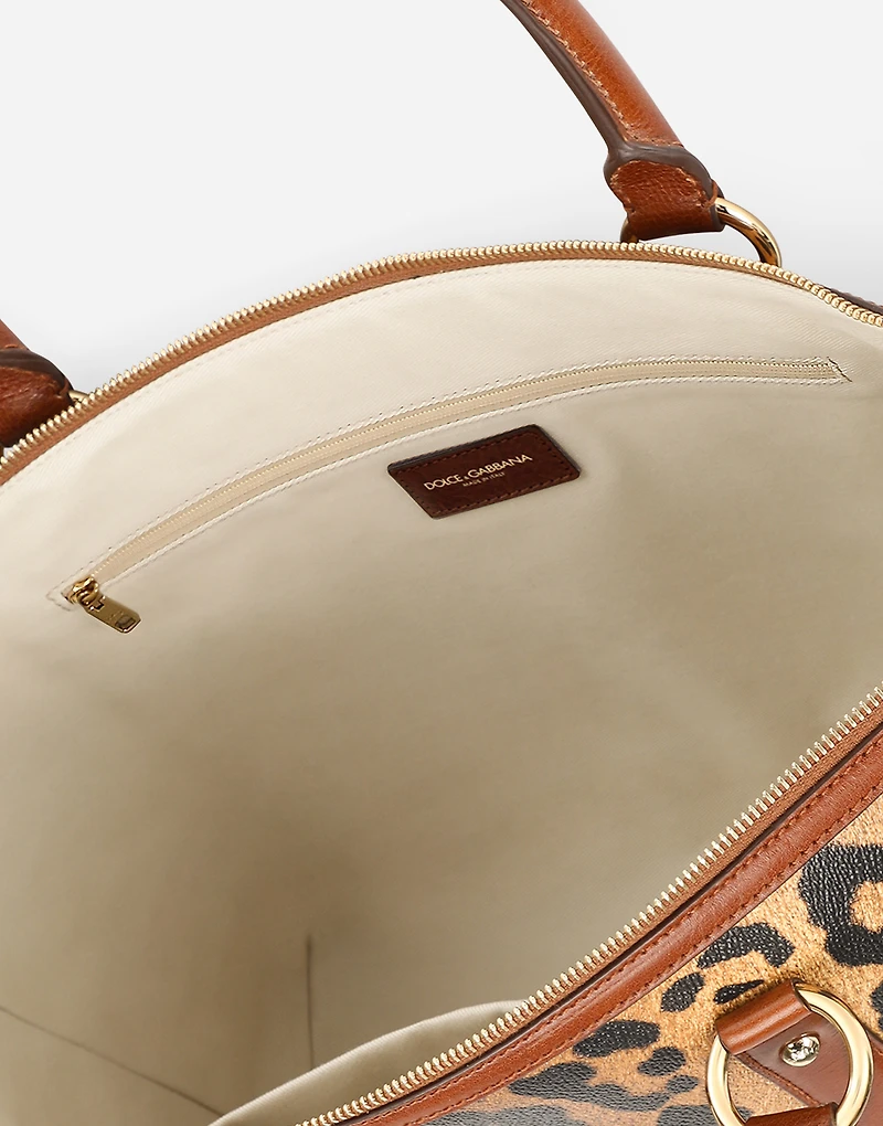 leopard-print Crespo shopper with branded plate