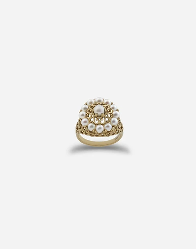 Pearl Ring 18-carat yellow gold and pearls