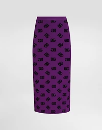Jacquard skirt with slit