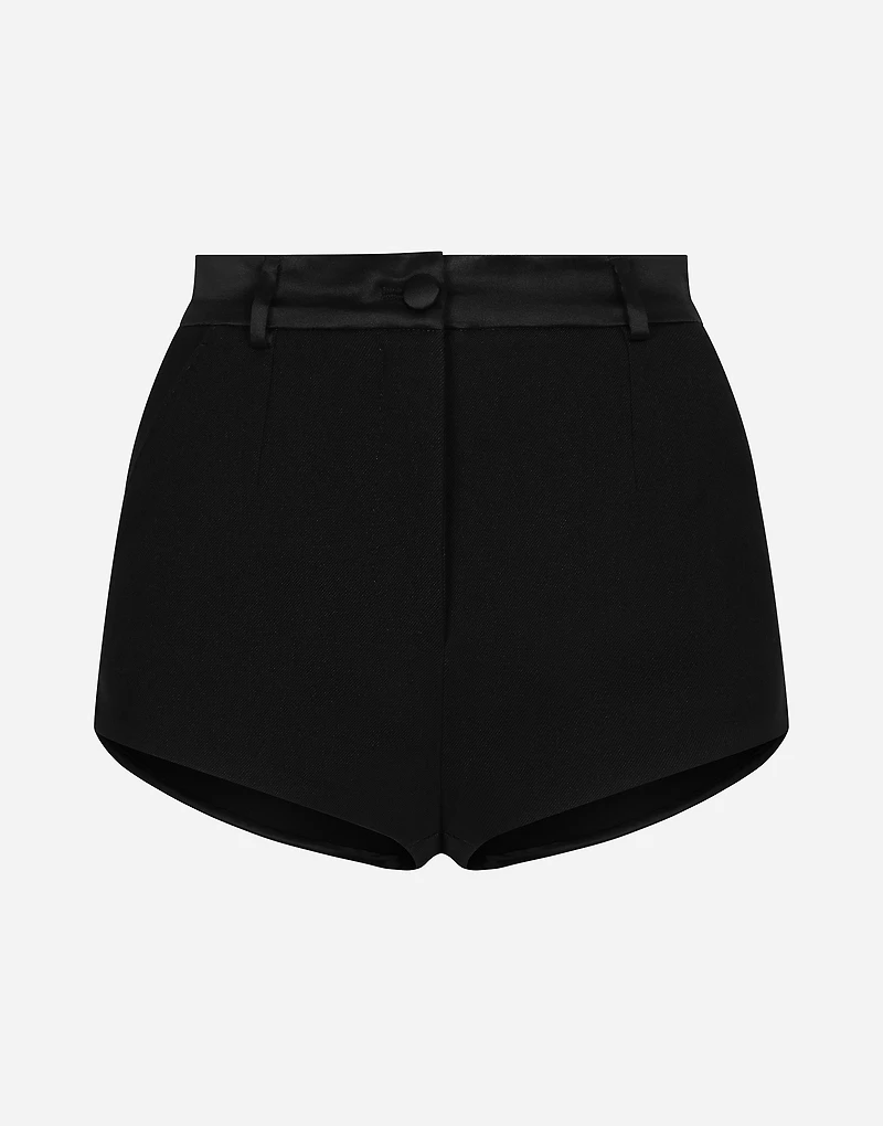 Stretch wool high-waisted tuxedo panties
