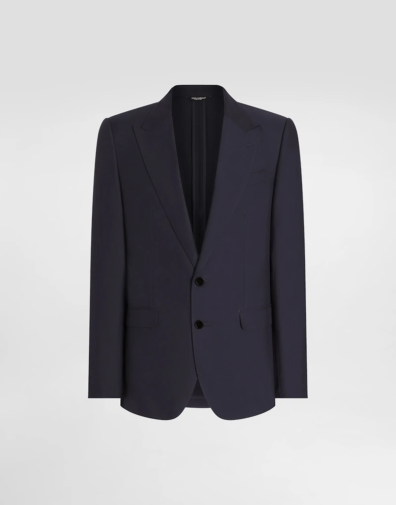 Single-breasted silk-blend gabardine taormina jacket