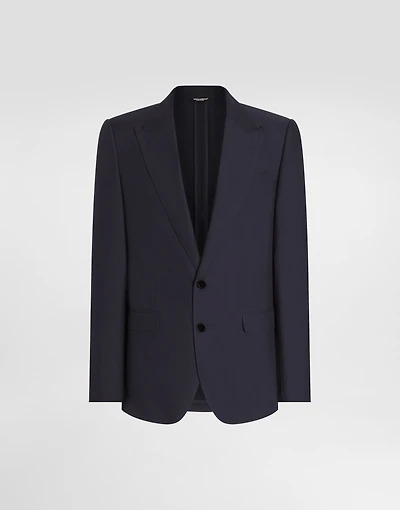 Single-breasted silk-blend gabardine taormina jacket