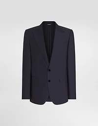 Single-breasted silk-blend gabardine taormina jacket