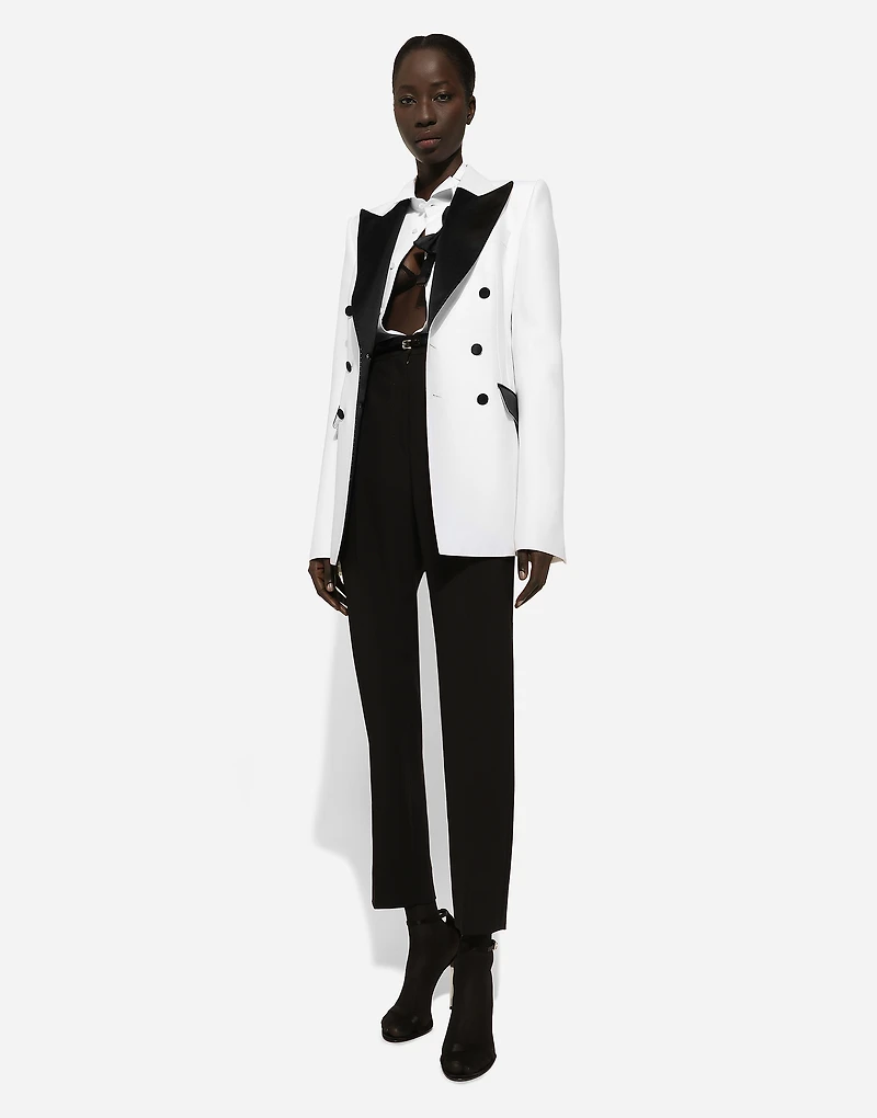 Double-breasted faille Turlington tuxedo blazer