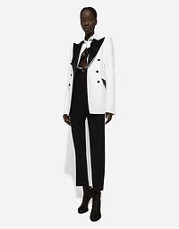 Double-breasted faille Turlington tuxedo blazer
