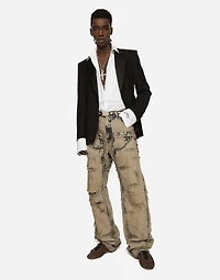 Cotton poplin Gold-fit tuxedo shirt