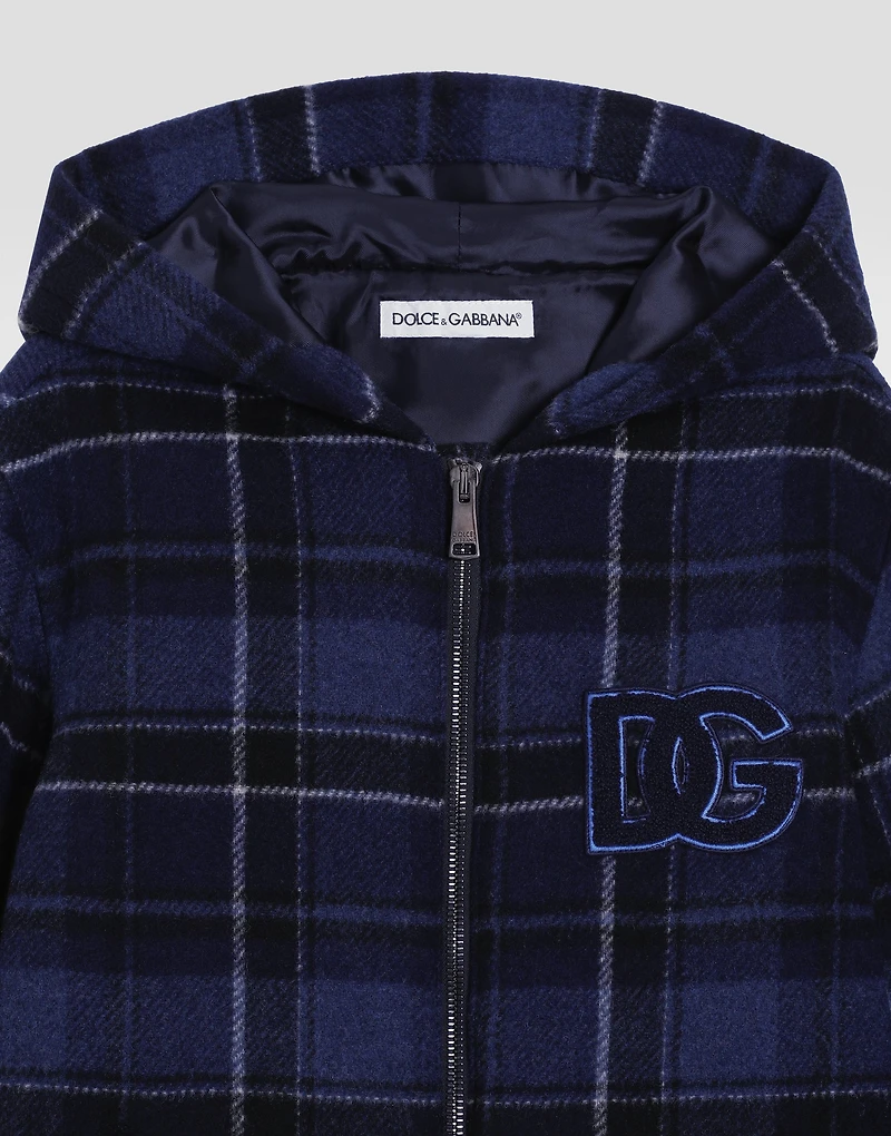 Check wool coat