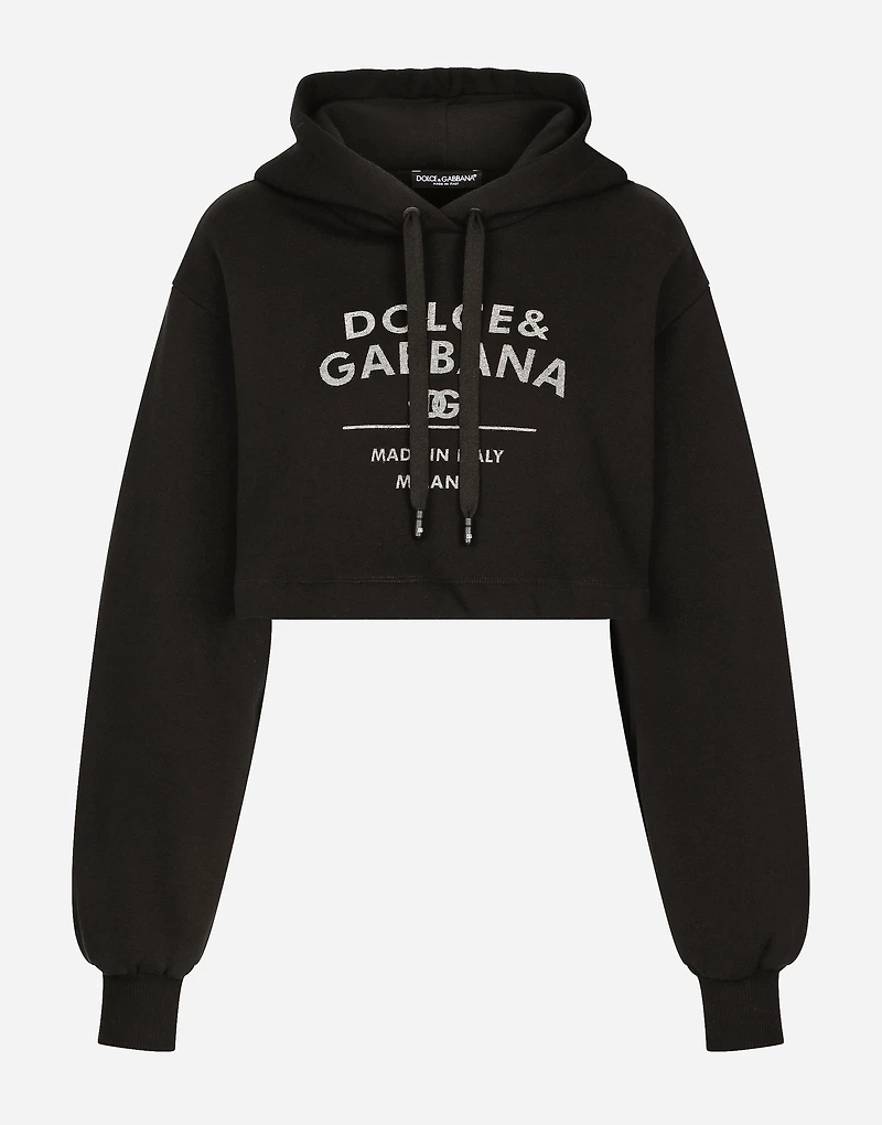 Jersey hoodie with Dolce&Gabbana logo lettering