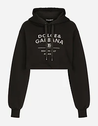 Jersey hoodie with Dolce&Gabbana logo lettering