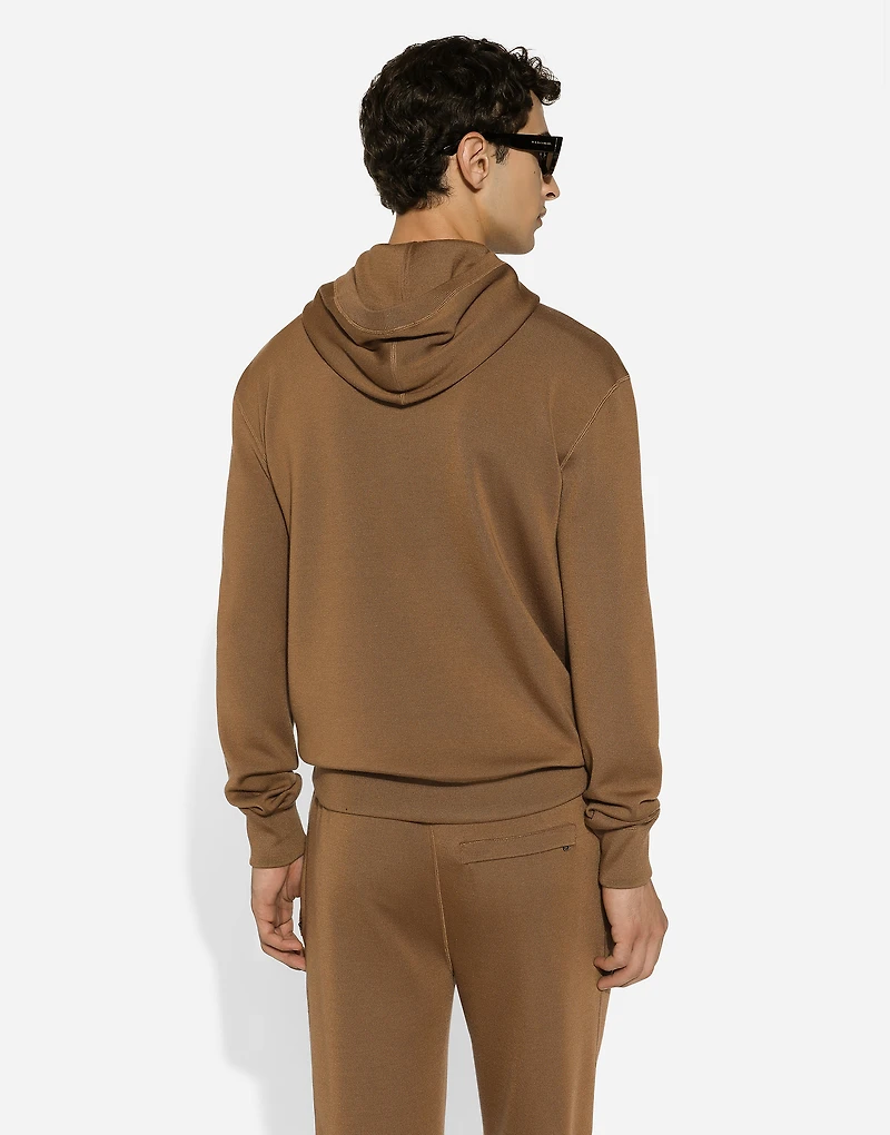 Wool and silk hoodie with DG patch