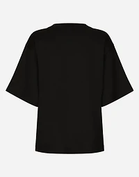 Short-sleeved cotton T-shirt with Dolce&Gabbana lettering
