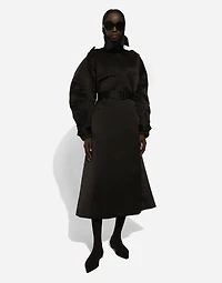 Duchesse trench coat with gathered sleeves
