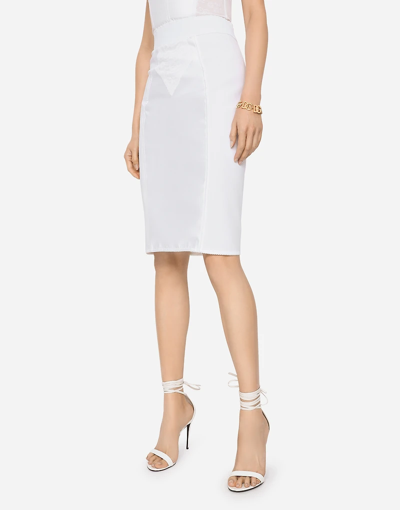 Marquisette and satin skirt with corset details