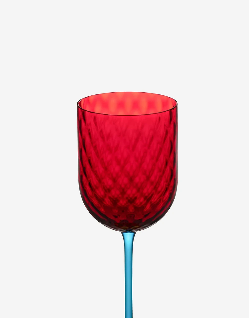Hand-Blown Murano Red Wine Glass
