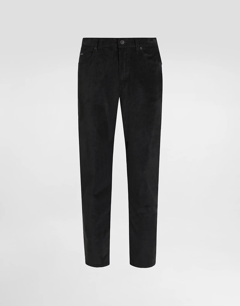 Cotton and cashmere regular trousers