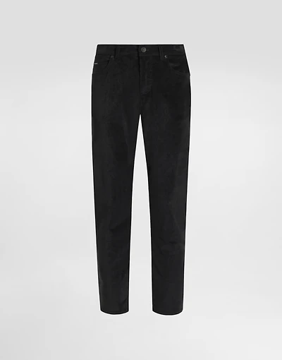 Cotton and cashmere regular trousers