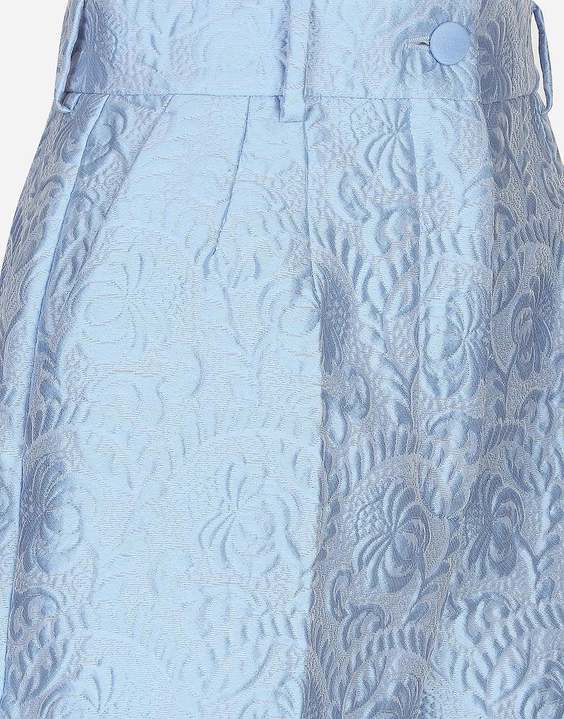 Floral quilted jacquard shorts