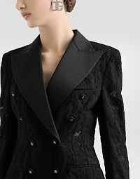 Branded stretch lace Turlington blazer