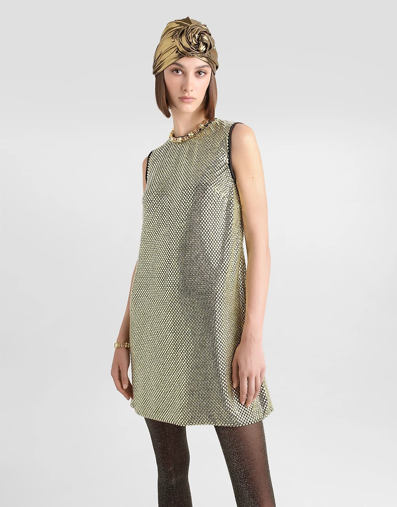 Short crystal mesh dress
