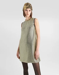 Short crystal mesh dress