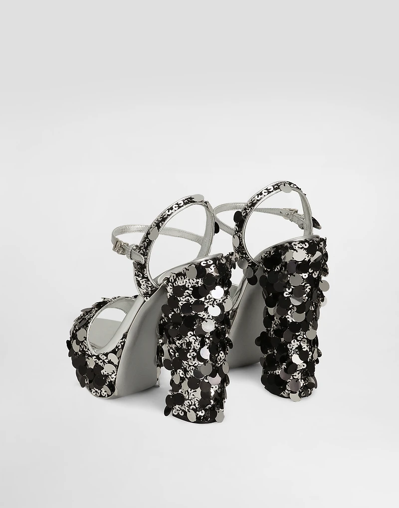 Sequined platform sandals