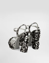 Sequined platform sandals
