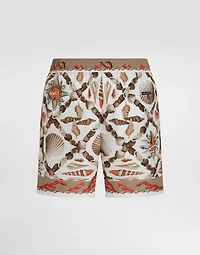 Shell-print medium swim boxer shorts